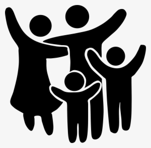 Family Clipart Black And White - Black And White Transparent Background Family Clipart #1022