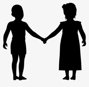 Joy Silhouette Cliparts 3, Buy Clip Art - Boy And Girl Holding Hands Silhouette Png #1182