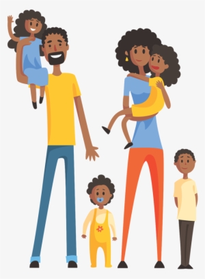 Family Animation - Familia Negra Feliz Desenho #1237
