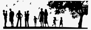 Vector Transparent Library Family Silhouette Clipart - Save Our Green Spaces #1344