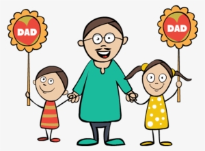 Clip Art Fathers Day Boy Girl Father Happy Family - Family Father Clipart #141