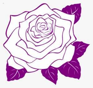 Purple Roses Clip Art Watercolor Flowers Clipart Floral - Rose Flower Outline Png #1490