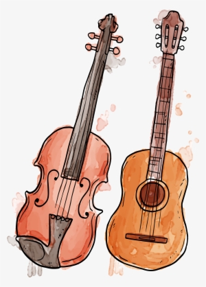 Musical Instrument Violin Watercolor Painting #1521
