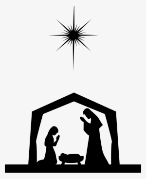 Nativity Silhouette/eps Stock Vector - Mary Joseph And Baby Jesus Silhouette #1647