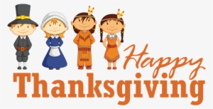 Transparent Happy Thanksgiving With Pilgrim And Native - Red Indian Wishing Thanksgiving Sticker (oval) #1688