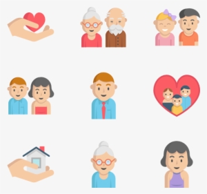 People Family Heart Icons - Cartoon #2412