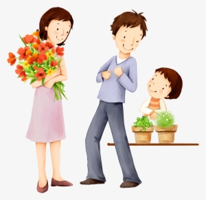 Family Happiness Child Cartoon Illustration - Family Cartoon #2495