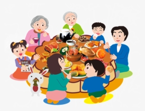 Hand Painted Flat Cartoon Family Reunion Free Download - Mid Autumn Festival Cartoon #2513