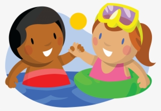 Family Clipart Swim - Boy Girl Swimming Clipart #2848