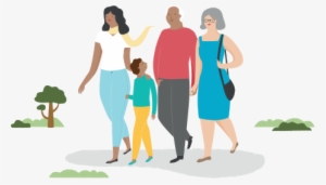 Illustration Of A Family Going For A Walk In The Park - Loan #3381