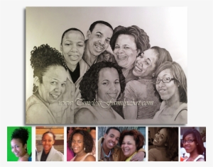 Family Portrait Bw Pencil Sketch W Pics Mike - Family Portrait Pencil Art #3517