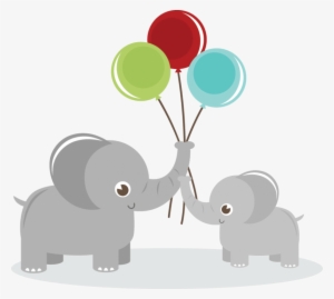 Elephants Holding Balloons Png #3810
