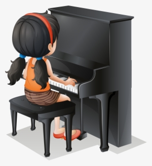 Cartoon Piano Children Play The Piano Png Transparency - Play The Piano Clipart #4366