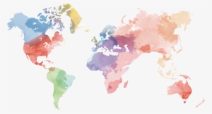Globe United States World Map Vector Creative Watercolor - World Map Art Png #4804