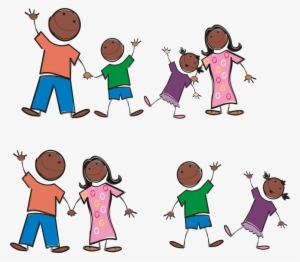 Medium Image - Black Family Stick Figures #507