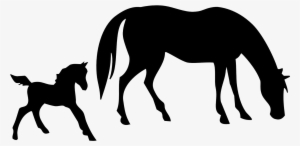 Free Mare And Foal Horse Personal Commercial - Horse And Foal Silhouette #5934