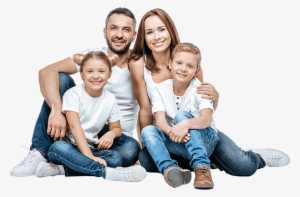 Parents And Two Daughters Sit Together And Cuddle #604