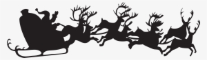 Christmas Silhouette Santa Claus With Sleigh Png Clip - Christmas Silhouette #6299