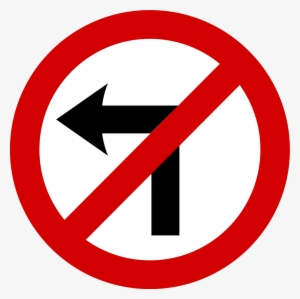 No Left Turn Traffic Sign - Road Signs No Left Turn #6379