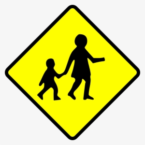 Caution Children Crossing - Clip Art Cross Walk #6983