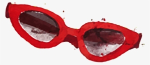 Goggles Red Sunglasses Watercolor Painting - Red Sunglasses Watercolor #7121