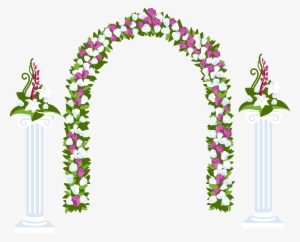 Floral And Columns Best Web Highquality Png - Flower Arch Clipart #7124