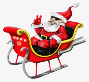 Santa Claus Png Image - Cool Santa In Sleigh #7359