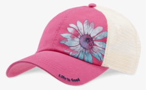 Watercolor Daisy Soft Mesh Back Cap - Life Is Good #7535