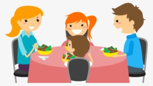 Cartoon Family Of 3 Eating Dinner For Kids - Family Dinner Cartoon Png #755