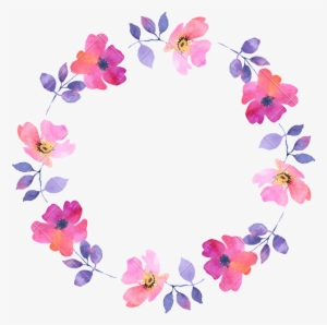 Abstract Flower Watercolor Wreath - Watercolor Painting #7597 Abstract Flower Watercolor Wreath - Watercolor Painting #7597