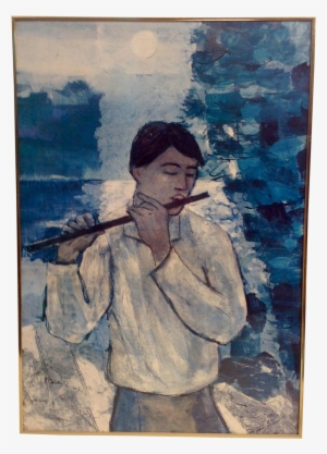 Hazard Durfee Of Thoreau Playing His Flute On Chairish - Hazard Durfee The Flute Player #7634