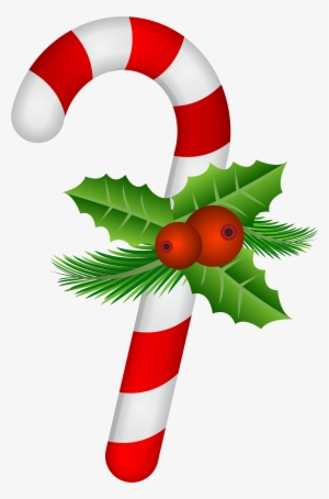 Candy Cane With Holly Transpa Png Clip Art Dessets - Transparent ...