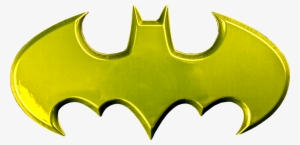 Batman Logo Yellow Chrome Premium Emblem - Batman Logo Png Transparent #8395