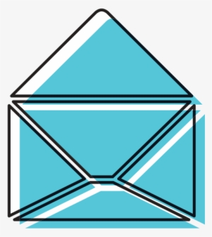 Blue Watercolor Silhouette Of Opened Envelope - Vector Graphics #8452