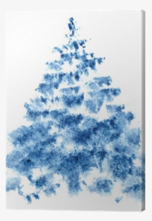 Blue Watercolor Christmas Tree Canvas Print • Pixers® - Christmas Tree #8602