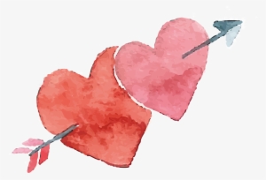Heart Valentines Day Watercolor Painting - Png Love Graphic Watercolor #8677