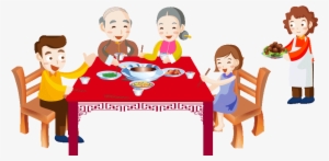 Chinese New Year Oudejaarsdag Van De Maankalender New - 一家 人 吃饭 卡通 #894