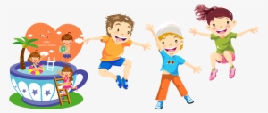 Child Play Jumping Illustration - Cartoon Kids Playing Png #896