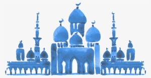Graphic Free Islamic Architecture Painting Culture - Water Paint Mosque Islam Wallpaper Png #9090