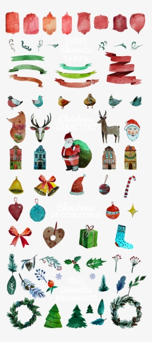 14 Ready Badges - Watercolor Painting #9537