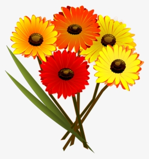Daisy Clipart Flower Bunch - Clip Art Bunch Of Flowers #9557