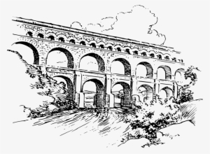 Pont Du Gard Ancient - Aqueduct Clipart #9776