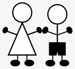 Stick Figures Girl And Boy Clip Art At Clker - Stick Figure Boy Clipart #10017