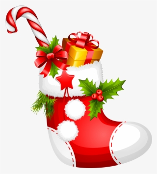 Christmas Stocking With Candy Cane Png Picture - Christmas Sock Png #10021