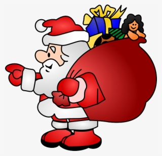 Santa Claus Clip Art - Pere Noel Avec Hotte #10482