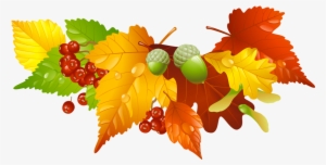 Autumn Leaves And Acorns Decor Png Picture - Thanksgiving Wreath Clip Art #10705