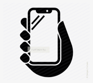 Iphone X In Hand Vector Icon Vector Black And White - Vector Graphics #11649