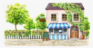Coffee Cafe Cartoon Drawing Illustration - บ้าน และ สวน การ์ตูน #11791