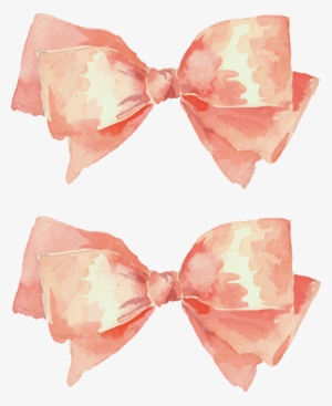 Watercolor Painting Illustration - Pink Watercolor Bow Png #12639