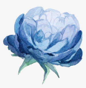 Watercolor Blue Flower Png #12696